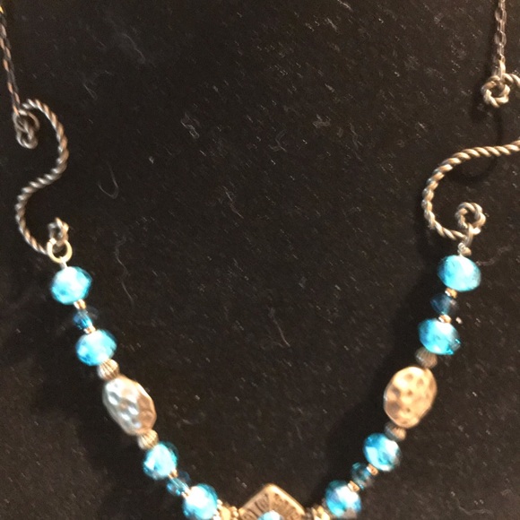 Necklace copper/turquoise color stones - Picture 2 of 3